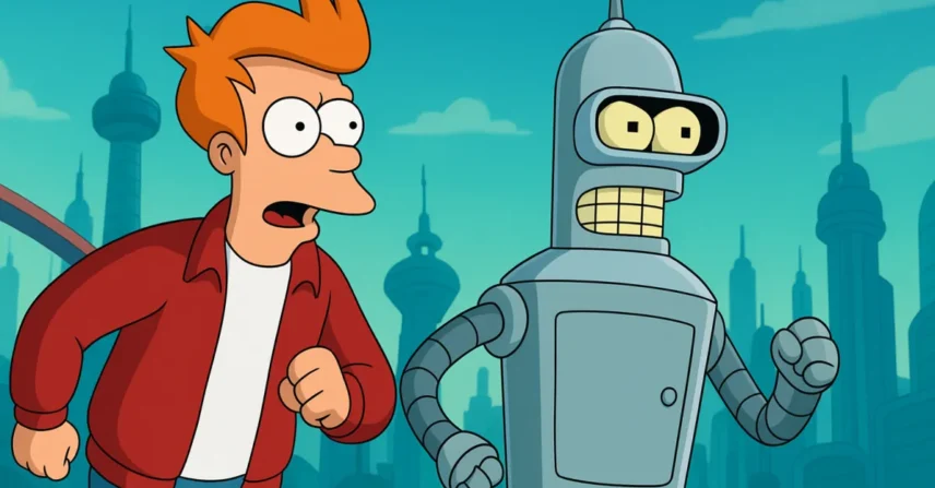 Futurama (1999): Fry e Bender Viajam para o Futuro em Aventura Total!